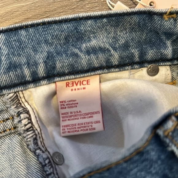 Revice Yin Yang Split Shorts Womens 25 Zip Around High Rise Distressed Jean - Picture 6 of 7